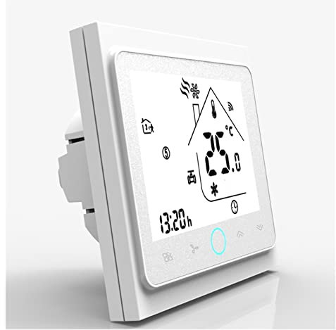 YQVEOT Thermostat Intelligent 4 tuyaux WiFi Smart Climatiseur Central Thermostat Thermostat Température Contrôleur 3 Vitesse Travail(Blanc)