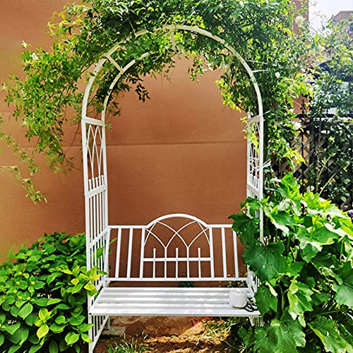 Arche de jardin en métal, chaise de jardin décorative à 2 places, support de plante en fer forgé pour plantes grimpantes, décoration de mariage, affichage floral extérieur, durable et élégant