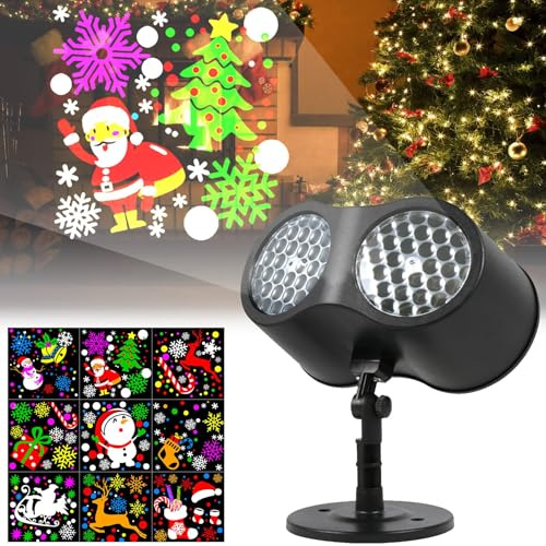 Lampada Proiettore di Natale LED, 16 Luci del Modello, Alberi di natale,Pupazzi di Neve,Proiettore di natale,Per occasioni festive e Capodanno