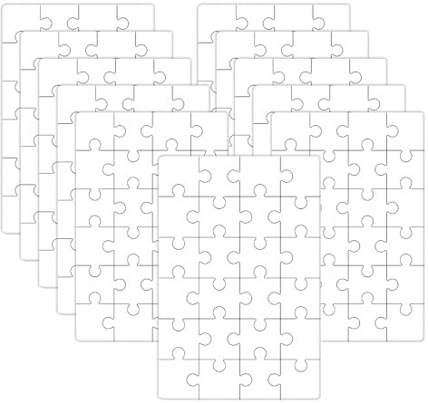 10 Stück Mini Puzzle Selber Gestalten, DIY Mini Blanko Puzzle 10x15cm, 24 Teile Leeres Holzpuzzle Blanko, Personalisierte Geschenke,DIY Zur Verbesserung Der Denken Geburtstagsgeschenk
