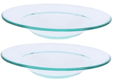 UTHCLO Glas Wachsschmelzplatten 120mm 2 Stück für Aromatherapielampen Passend für Wachswärmer für Schlafzimmer und Yogaraum