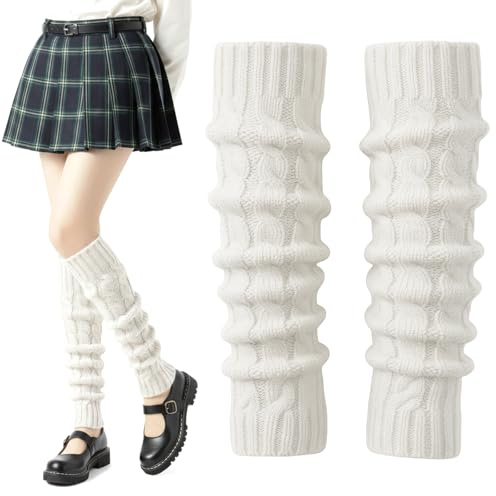 SIWOKJJO Stulpen, Strickstulpen Beinstulpen Beinwärmer, Gestrickt Beinwärmer, Damen Ballett Beinstulpen, Leg Warmers Knöchelwärmer für Frauen, Ballett, Yoga, Partys