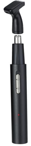 Genérico Recortadora Eléctrica de Vello Nasal y Patillas 2 1 Cuerpo Metálico Negro Cabezal Desmontable y Lavable Recargable por USB Portátil para Cuidado Facial y Nasal
