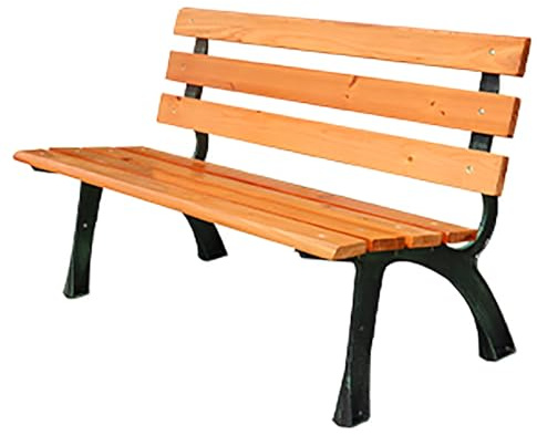 LIMENQIN Gartenbank, Terrassenbank, Lattenstuhl für 2-3 Personen mit Geneigter Rückenlehne, Metallgestell, für Park Rasen, Einfache Montage(120cm/47.2in)