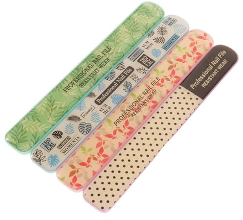 Gogogmee 4 Pièces Limes à Ongles Double Face Métal Outils de Manucure pour Ongles Naturels Limes Lissantes Acier Inoxydable