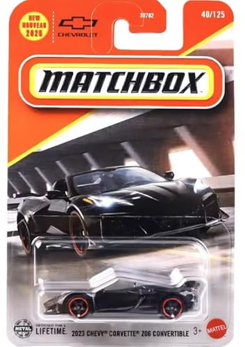 Matchbox 2023 Chevy Corvette Z06 Cabrio [nero] 40/125, scala 1:64 veicolo giocattolo pressofuso