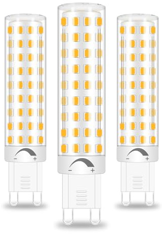 ZHENMING G9 LED 10W 3000K Warmweiß Dimmbar Ersatz 100W Halogen | 900 Lumen kein Flackern 360° Abstrahlwinkel AC 220-240V 3er Stück