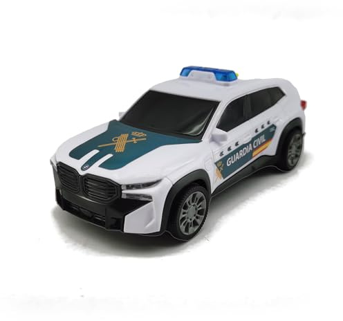 Dickie Toys BMW XM Guardia Civil 15 cm con Luces y Sonido, Coche Policía Escala 1:36 con Sistema de Fricción, Vehículo Oficial de la Guardia Civil, 3 Años (203712036SI1)