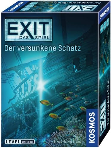 KOSMOS 694050 EXIT - Das Spiel - Der versunkene Schatz, Level: Einsteiger, Escape Room Spiel, EXIT Game für 1 bis 4 Spieler ab 10 Jahre, EIN einmaliges Gesellschaftsspiel