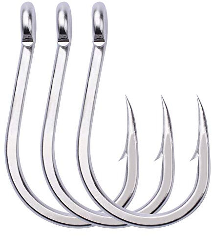PROBEROS Fishing Hooks Extra Strong Stainless High Carbon Steel Jigging Jigs Big Large Bait Fish Hook Saltwater Circle Hooks Size 3/0 20pcs/Pack