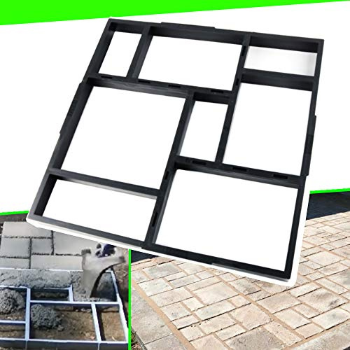 CJGQ 20x20x1.8 Plus Size Walk Maker Reusable Concrete Path Maker Molds Stepping Stone Paver Lawn Patio Yard Garden DIY Walkway Pavement Paving Moulds (8-Grid)