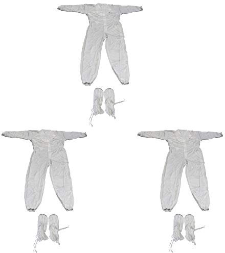 Othmro Einweg-Schutzanzug, staubdicht, Weiß, Größe L, 3 Stück