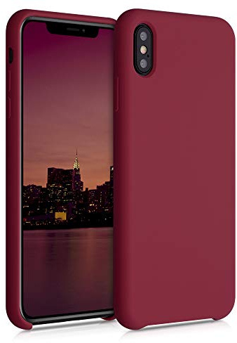 kwmobile Handyhülle für Apple iPhone XS Max Hülle - Case Silikon - Kabelloses Laden - Schutzhülle Cover in Rhabarber Rot