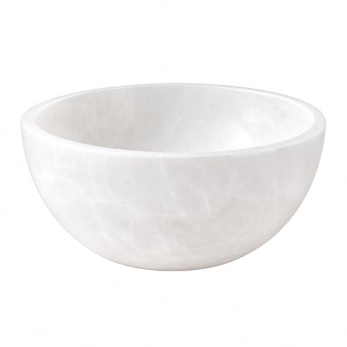 Heimtex Cuenco de cristal de selenita, cuenco redondo de cristal de selenita para decoración de habitación y accesorios decorativos para el hogar (14 cm)