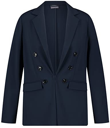 Samoon Damen Jerseyblazer Langarm unifarben Mood Blue 42