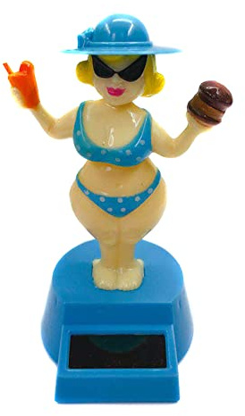iSpchen Wackelfigur Solar Tanzendes Spielzeug Wackelkopf Schüttelndes Mädchen Solar Wackel Solarbetrieben Girl Solarfigur Auto Armaturenbrett Ornament für Auto Büro Schreibtisch Heim Dekoration