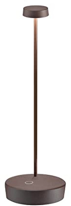 Zafferano, Swap Pro Lampe, Wiederaufladbare und Kabellose Tischlampe mit Touch Control, Geeignet für den Innen- und Außenbereich, Dimmer, 2700 K, Höhe 32,5 cm, Farbe Corten