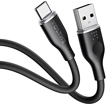 VOLTME Cable USB C Carga Rápida, 60W Cable USB Tipo C(3,3ft/1m), Cable USB A USB C para MacBook Pro 2020, iPad Pro 2021, iPad Air 5, Galaxy S21, Pixel, Negro