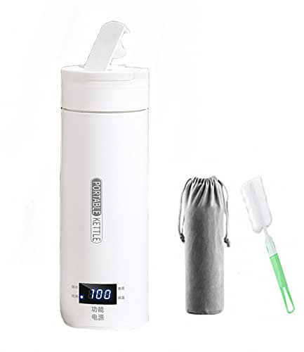 MAOTN Mini hervidor eléctrico de Viaje portátil, pequeña Oficina y Taza de Calentamiento de café Todo en uno de Viaje, Taza de Agua con Aislamiento de Acero Inoxidable,Stew,500ML