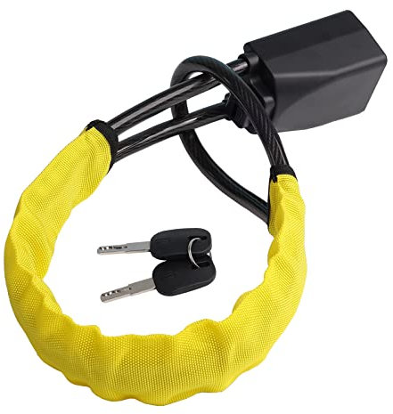 Maxant - Serratura per cintura di sicurezza, con 2 chiavi, antifurto, dispositivo di sicurezza per auto, per auto, camion, SUV, furgone (giallo)