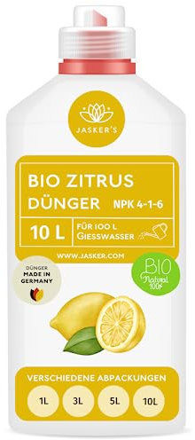 Bio Zitrusdünger 10 Liter Konzentrat - Zitronendünger für 2000 Liter Gießwasser - 100% organischer Dünger - Zitrusdünger flüssig - Zitronenbaum-Dünger - Citrus Dünger flüssig