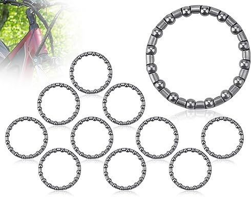 KAPSING 10 Pezzi Parti di Biciclette Cuscinetto a Sfere per Bicicletta Anello a Sfera Spacer 1 1/8 Pollici Anello a Sfera Gabbia per Ruota Anteriore Cuscinetto a Sfere 37mm