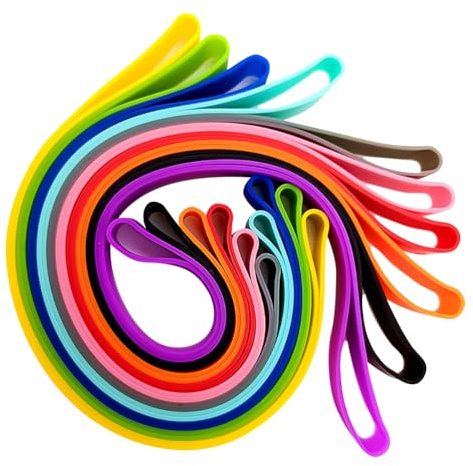 JIHUOO 10 Pcs Extra Large Silicone Bands Rubber Wrapping Bands Big Rubberbands Long Strong Rubber Bands Assorted Color Rubber Bands Planner Elastic Bands