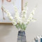 NatureMan 5 pcs Artificial Delphinium Ajacis Flowers,34 Long Stem Fake Larkspur Silk Flower Table Kitchen Home Garden Party Wedding Decoration (White)