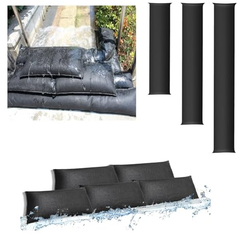 Estresen 4 Stück 90×20cm Sandsäcke hochwasser Wasseraktivierte Hochwassersperren für Haustüren Hochwasserschutz bei türen für Garagen und Keller