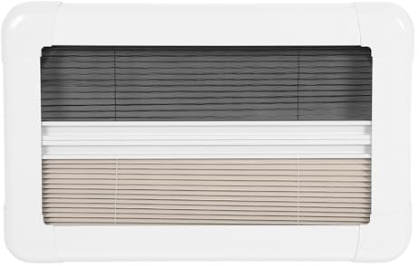 KIMISS Store de Fenêtre pour Camping-Car, 50,8 X 30,5 Cm, avec Moustiquaire, Stores Intérieurs pour Camping-Car, Stores Plissés en Fibre de Verre ABS, Fenêtre Plissée pour
