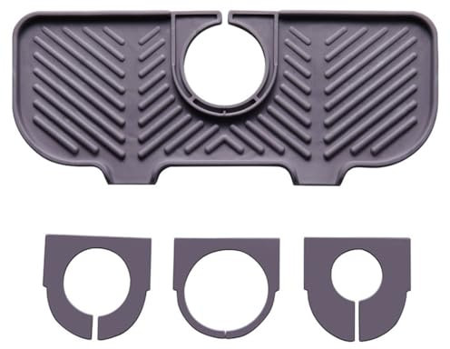 Paraspruzzi per lavello da Cucina Tappetino per Rubinetto Tappetino per Asciugatura Multiuso, Protezione per Piano di Lavoro per proteggere utensili da cucina e accessori(Grigio)