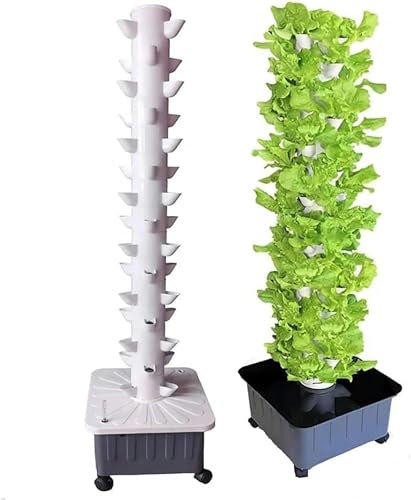 BTURYT Hydroponischer Turm, Aquaponischer Anbau, Lufterkultur -Kulturkit des Gartens Für Herbe, Obst Und Gemüse Mit Moybath -Pumpe, Adapter, Netzwerk