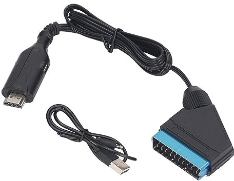 Câble Adaptateur HD Scartan, Convertisseur HD SCART, Transmission Stable, Large compatibilité pour DVD (BLACK)