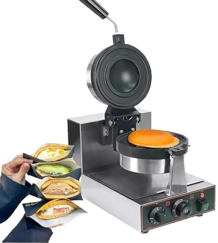YMAOMAO Máquina para Hacer gofres de Hamburguesa Comercial, máquina para Hacer Hamburguesas eléctrica, máquina para Hacer gofres Antiadherente, máquina para Hacer Hamburguesas rellenas de Helado,A