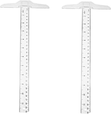 WHAMVOX 2stücke Transparentes T-lineal Aus Kunststoff Akademisches Messgerät Gerade Lineale Für Zeichnen Und Messen