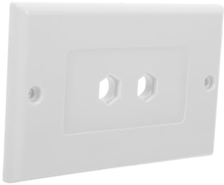Angoily Plaque Murale Audio 2 Ports en Abs avec Connecteurs Banane pour Transmission Stable du Signal, Adaptée aux Installations Audio Domestiques, Livrée avec Vis