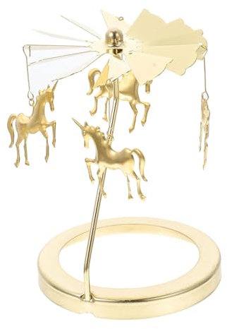 GAROZATION 1ensemble Bougeoir Rotatif Fer avec Pendentif Animaux Dorés pour Décoration De Noël Et Anniversaire Accessoire Élégant pour Bougies Compatible avec Coupelles