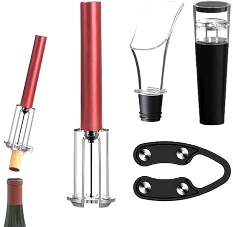 Duroecsain Kit de tire-bouchon pour vin, ouvre-bouteille de vin multifonctionnel, ouvre-bouteille de vin, ouvre-bouteille de vin manuel pour serveurs, serveurs, cuisine à la maison,