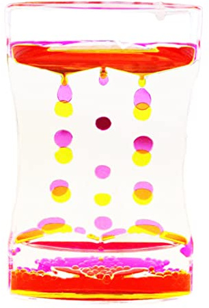 Liquid Motion Timer Bubbler für Kinder Erwachsene, Tropfen Sanduhr Flüssig Bunte Lavalampe Schreibtisch Dekor Hourglass Fidget Toy Stressreduzierung Sensorisches Spielzeug für Angst Relief (C)
