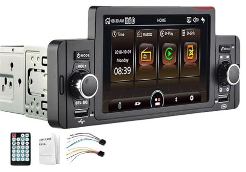 JINFOLI Autoradio 1Din IPS MP5 lettore multimediale Bluetooth autoradio Stereo Video Mirror Link 1 Din Nissian Impianto audio stereo per auto(Grey)