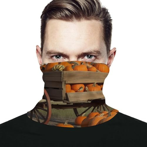 LPSADGF Neck Gaiter Cooling Multi-Use Pumpkins Trolley Face Mask Protection Fashion Multipurpose Headband Washable Protection for Cycling Running Fishing Hiking Unisex