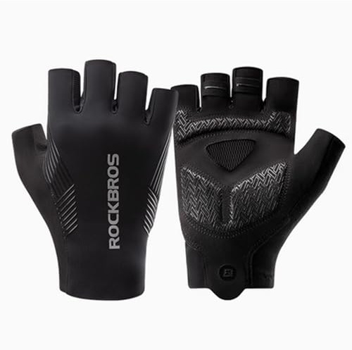 ROCKBROS Guanti Ciclismo Estivi, Imbottiti, Antiscivol, Guanti Bici Senza Dita Uomo Donna per MTB, Bicicletta, Arrampicata, Sport, Guida, Palestra, Running, Pesca