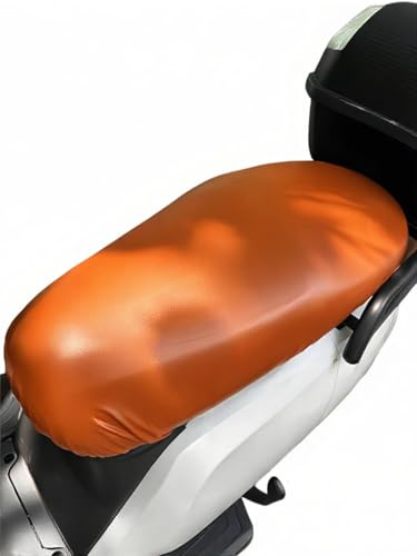 Pawleso Funda de asiento universal impermeable para moto, scooter Piaggio Zip 50, para scooter Asudaro E, accesorios, antideslizante, resistente a los arañazos (marrón, M (55-70 cm de longitud)
