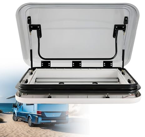SHEUAO Lanterneau Camping Car,Lanterneau De Toit,Fenêtre Toit Camping-Car Étanche -Ventilation 70° Réglable, Anti-Insectes,Lanterneau Caravane avec LED,800 * 500mm