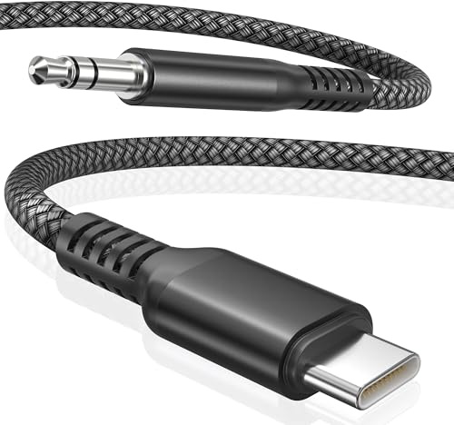 Elebase Câble Jack USB C 1.2M,Type C Adaptateur Aux 3,5 mm,Rallonge Auxiliaire Stéréo pour Audio Voiture,Casque,Samsung Galaxy Z Fold Flip 3,S24 S23 S22 A54 A73,iPhone 15 Max,iPad 10 Pro Air 4 5