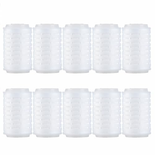 Cartuccia filtro pieghettata da 25 micron per sedimenti, 10 pezzi 5''×2.7'' per lavello, filtro per acqua di ricambio, per uso industriale/commerciale/domestico(Flat)