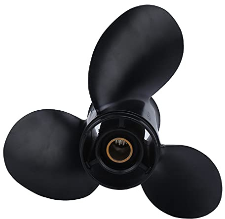 Mariner 9.25X11 aluminiumpropeller | 3 - Fin svart utombordare för smidig båtliv | Högpresterande båttillbehör/Fiske/Cruising | Robust legeringskonstruktion
