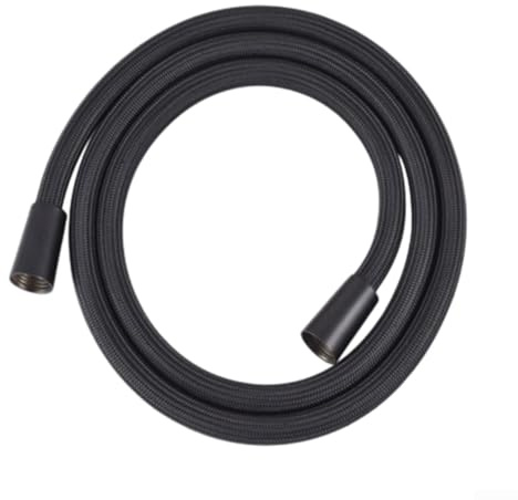 Brauseschlauch, 1,5/2 m, Anti-Wicklungs-Handbrauseschlauch mit Nylon-ABS, PET, flexibler Duschschlauch, 4-Punkt-Anschluss für Standard-Duschköpfe (schwarz (1,5))
