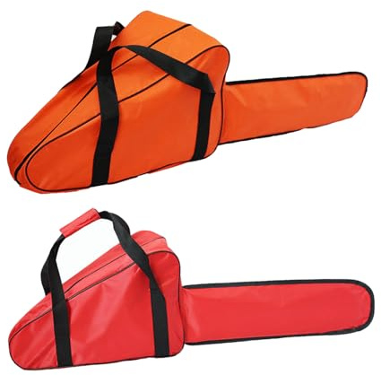 2 borse per il trasporto per motosega, in tessuto Oxford resistente e impermeabile, per motoseghe da 40,6 cm e 45,7 cm, borsa portaoggetti resistente, porta accessori per attrezzi da giardino (RD+OG)