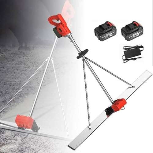 Memykoy Vibratore per calcestruzzo da 6000 Giri/min, Kit vibratore per massetto in calcestruzzo Elettrico Senza Fili, Motore vibratore per massetto in Cemento, Alimentato a Batteria, 2 batterie 200cm